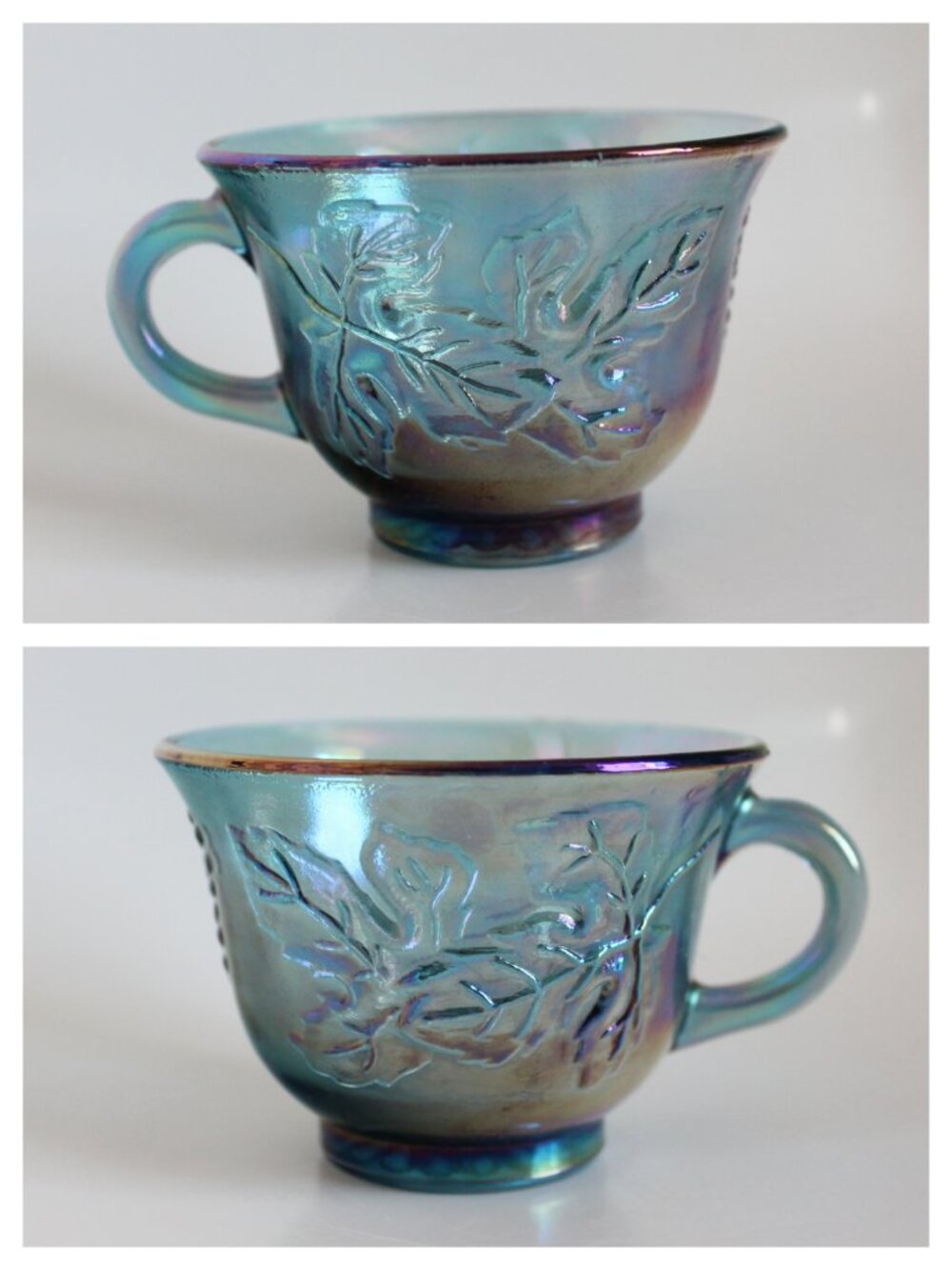 Iridescent Blue Grapevine Teacup